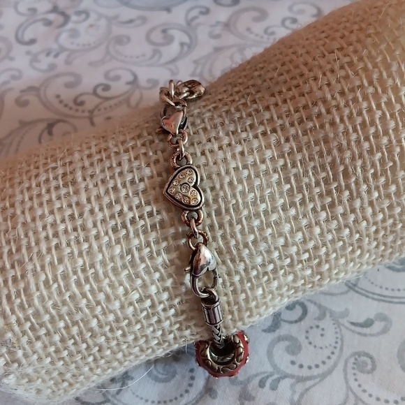 Brighton Silver Red and Blue Barrel Slide Bracelet - Picture 5 of 12